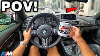 You Drive A Straight Piped BMW M4 F82 To GET COFFEE [LOUD EXHAUST POV]