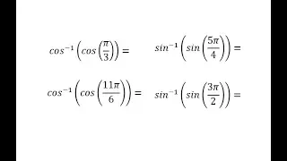 Inverse Trig Function Values of Trig Function Values Using Ref Triangles (Nice Angles A)