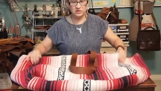 Mexican Blanket Tote with Leather Handles-Laundry Picnic