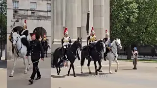 C of H The Boss Comes Out With The Grey Leading Him Out Horse Guard Parade! EVERYONE STUNNED