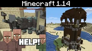 Minecraft 1.14 - Pillager Outpost, Village Raids, Bad Omen Effect