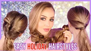 3 простые ПРИЧЕСКИ на Новый год | 3 easy HOLIDAY HAIRSTYLES