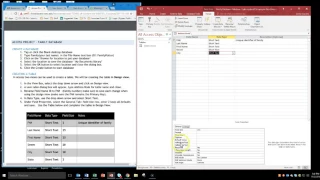 Access Family Database - Creating a Table