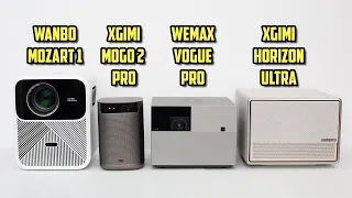 Projector Brightness Comparison - XGIMI HORIZON Ultra, MoGo 2 Pro, WEMAX Vogue Pro & Wanbo Mozart 1