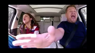 James cordon and Selena Gomez singing Taylor swift lyrics in carpool karaoke.