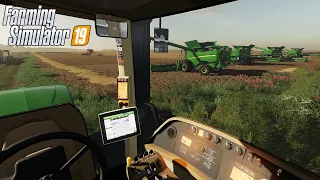 Комбайны John Deere на уборке большого поля ржи! Новгородовка FS19