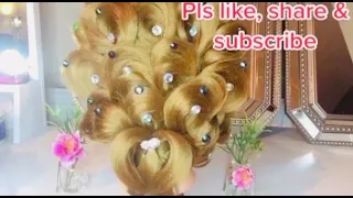 How to make beautiful wedding 🌹 peacock 🦚 hairstyle tutorial