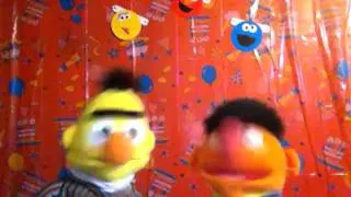 Ernie and Bert singing "Happy Birthday"