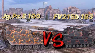 НА ЗАБИВ#7| Какая бабаха лучше | Jg.Pz.E 100 или FV215b 183 | WoT Blitz | Zlobina Liza