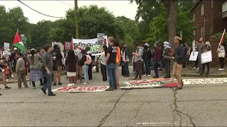 Pro-Palestine protesters march as Biden delivers commencement address at Morehouse