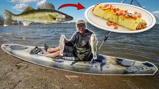 Walleye Kayak Fishing Catch Clean Cook! (Walleye Omelets)