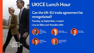 UKICE Lunch Hour: Can the UK-EU trade agreement be renegotiated?