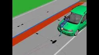 Unfall mit Fußgänger auf Zebrastreifen (Simulation)