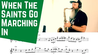 When The Saints Go Marching In ( Saxophone Bb /Eb C instruments ) Backing Track Sheet Musc