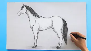 Easy Horse Drawing 🐴 | How to draw a Horse