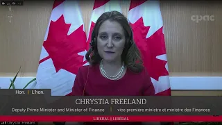 Finance Minister Chrystia Freeland delivers economic and fiscal update – December 14, 2021