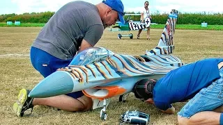 STUNNING HUGE RC F-16 SCALE MODEL TURBINE JET FLIGHT DEMONSTRATION