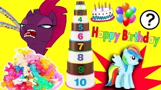 My Little Pony Layer Cake Game w/ Rainbow Dash, Rarity, Twilight Sparkle, Fluttershy & Pinkie Pie!