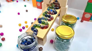 Satisfying Marble Run ASMR ☆ HABA Slope ♫ BorneLund Twist, Glass Jar, Wooden Blocks, Spinning Hoop