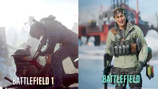 Battlefield 1 and Cringefield 2042 voice lines comparison