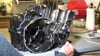 first assembly of cutaway Suzuki GSX 750F engine