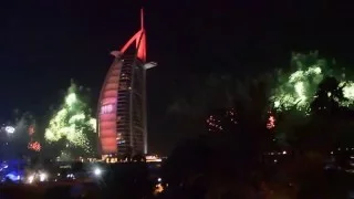 New Year Fireworks 2016 Dubai, Burj Al Arab (HD) Amazing sound