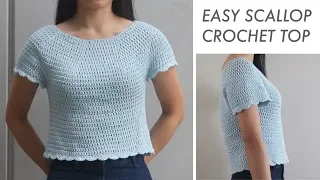 Easy Crochet Scallop Top DIY Tutorial