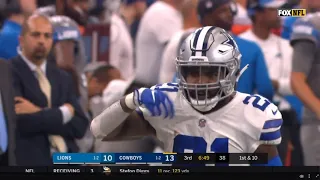 Insane 42 Yard Run by Ezekiel Elliott Eating Dallas Cowboys Vs Detroit Lions