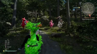 FINAL FANTASY XV Prompto tries to outdo Gladiolus by stunt riding his chocobo