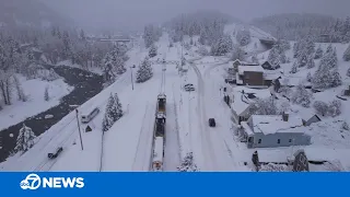 Breathtaking drone video shows snow-covered Truckee, Calif.