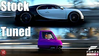 Forza Horizon 4: Stock vs Tuned! Bugatti Chiron vs Peel P50