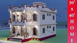 30'x40' घर का डिज़ाइन By @Myhomeplan