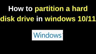 How to create partition a hard disk drive in Windows 11/10 | How to create drive in windows 11(2024)