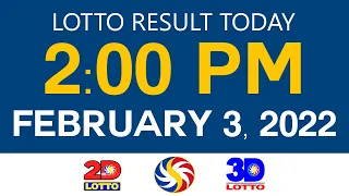 Lotto Results Today February 3 2022 2pm Ez2 Swertres 2D 3D 6D 6/42 6/49 PCSO