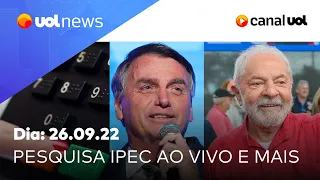 Pesquisa Ipec: Lula vai a 48% e Bolsonaro tem 31%; violência política no CE e mais | UOL News