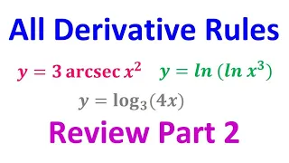 4.9E  Review of All Derivative Rules (Part 2)