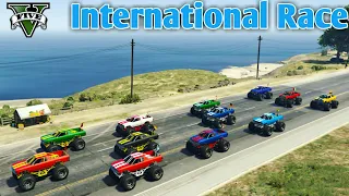 GTA 5 Online | Monster Truck Race | International Race | The Biggest Race Ever      #race #truck