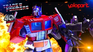 Transformers Stop Motion | G1 Optimus Prime VS Megatron! | Yolopark AMK Pro Animation