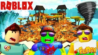 Survival CRAZY island in ROBLOX! Joint adventures with Funny Games TV and Roblox Games TV