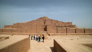 View of the back wall of Choghaznabil ziggurat in Susa in Iran