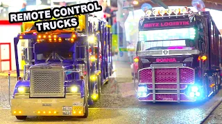 SPECIAL RC TRUCK SCANIA AND FREIGHTLINER !! CONSTRUCTION MACHINES WORKING TOGEHTER