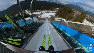 Ski jump training in Seefeld