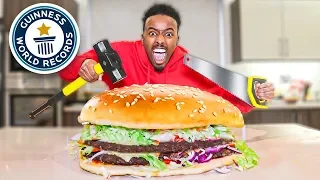 World's Largest Burger (DIY GIANT FOOD CHALLENGE)