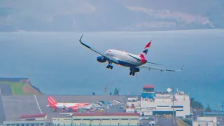 5 Windy Landings TOP VIEW at Madeira Airport