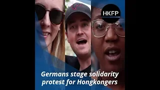 Activists in Frankfurt, Germany stand in solidarity with Hong Kong anti-extradition protesters