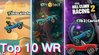 Top 10 World Records with Sports Car – Hill Climb Racing 2 | Hcr2 | Games | WR