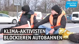 Klima-Aktivisten der Letzten Generation blockieren Autobahnen und Mittleren Ring in München