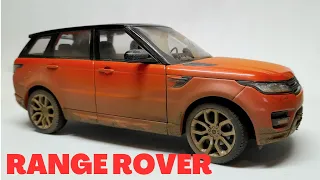 RANGE ROVER SPORT 1:24 SCALE -  WELLY - MUD EFFECTS - CUSTOM DIECAST