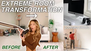 EXTREME ROOM TRANSFORMATION | *building my podcast studio*