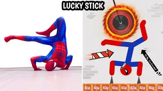 Spiderstickman vs Spiderman Funny Fails and Epic Moments | Like a boss compilation